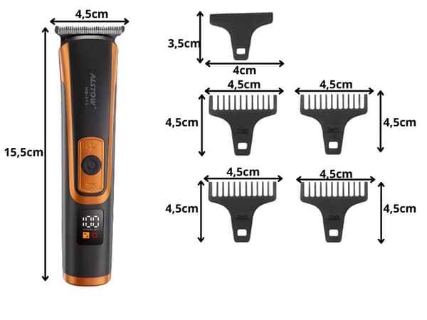 Skægtrimmer hårklipper USB med tilbehør