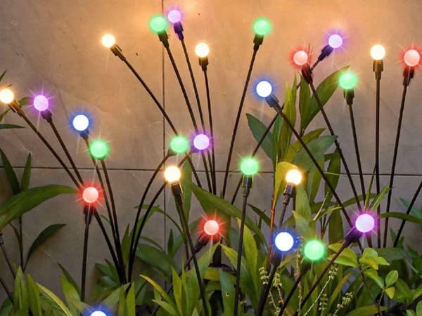Solcellelamper kule 2 stk RGB LED 70 cm