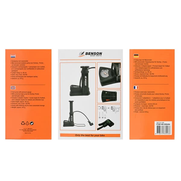 Fotpumpe med manometer