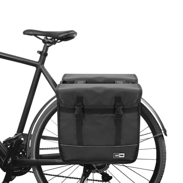 Cykeltaske dobbelt 35 liter bisonyl mat sort