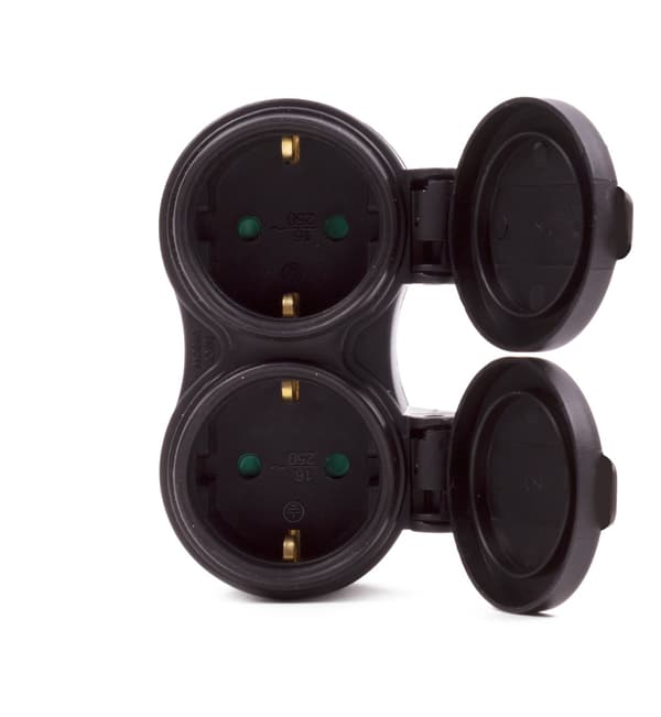Duo-adapter med jord og låg, sort