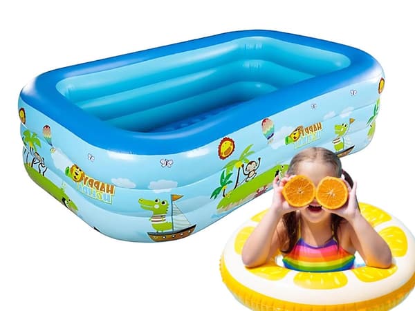 Oppustelig pool - Rektangulær familiepool til børn