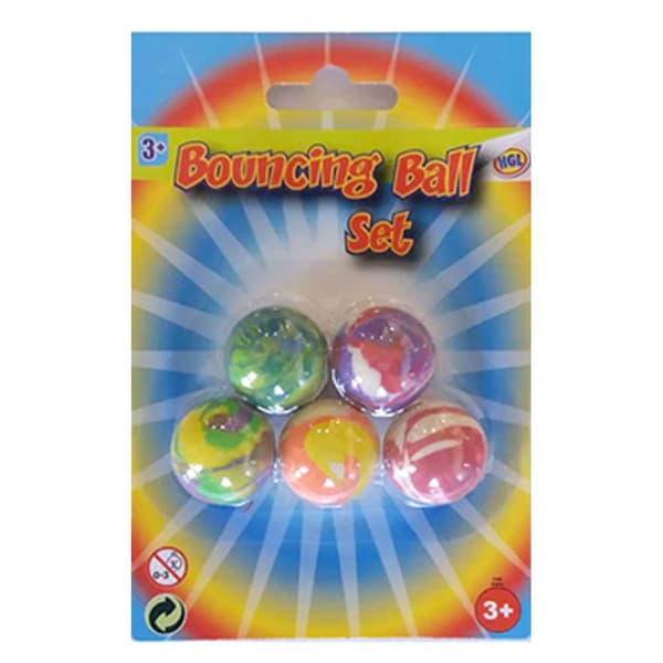 5-Pak - Hoppebolde / Gummibolde - 2 cm