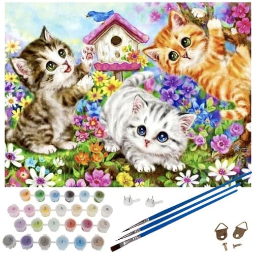 Mal Etter Nummer Sett - 40x50cm – Katter