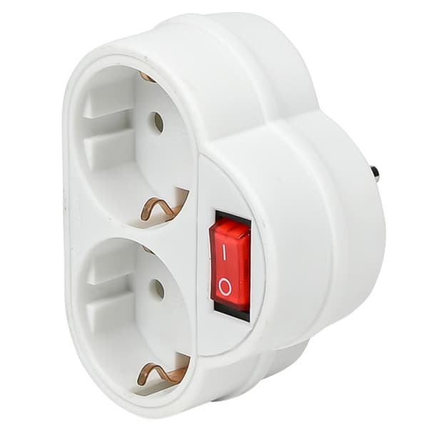 Dobbeltstik med strømafbryder – 3500 W