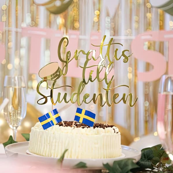Kakepynt Gratulerer med Studenten – Caketopper