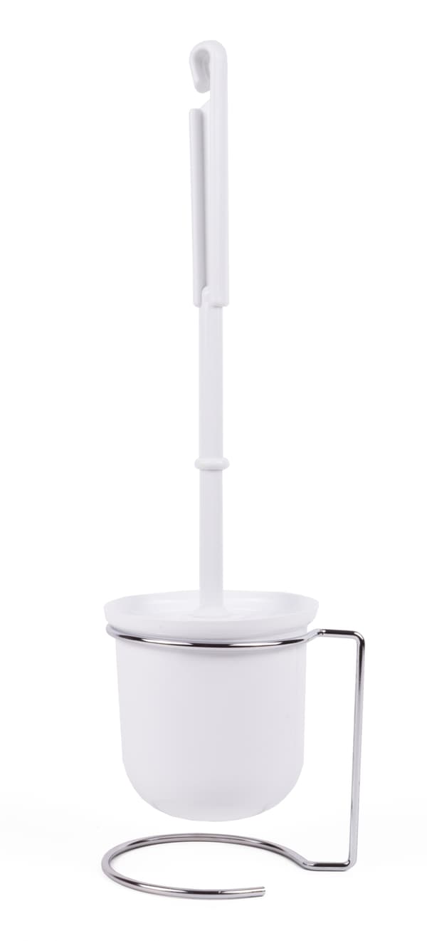 Toalettbørste + holder hvit