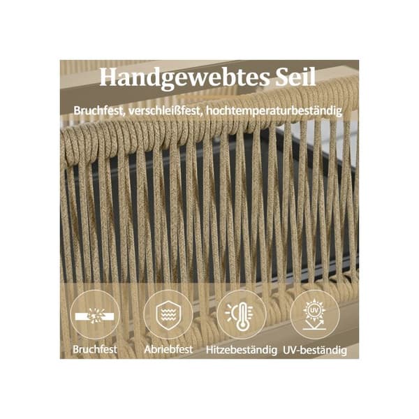 Trädgårdsmöbelset, 5 trädgårdsmöbler, 3 soffor, 2 fåtöljer, beige