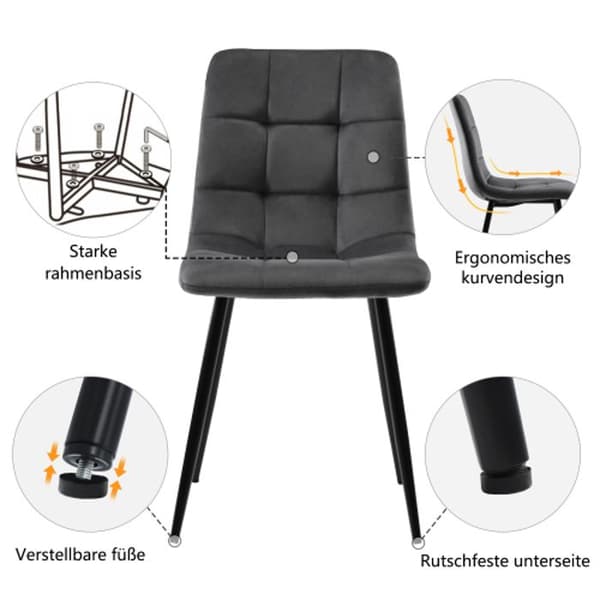 Matbord - MUVOE - 117 cm - 4 stolar - Rektangulär - Modern