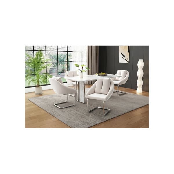 Matsalsstol - MUVOE - Sammet - Beige - Ergonomisk - Set om 2
