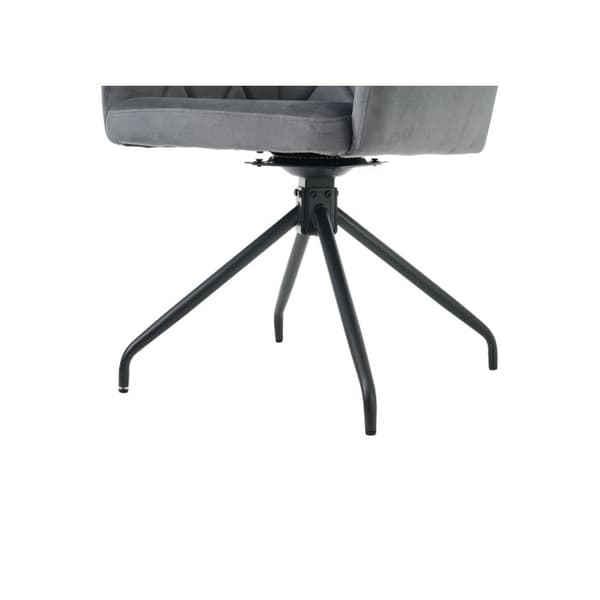Matstolar - MUVOE - 4-pack - 360° svängbara - Mörkgrå sammet - Ergonomiska