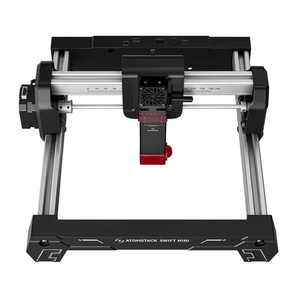 3D-printer Atomstack Swift mini, kompatibel med infrarøde laser-moduler, monobloc design, AI-software