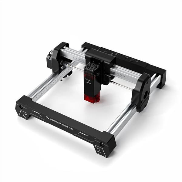 3D-printer Atomstack Swift mini, kompatibel med infrarøde laser-moduler, monobloc design, AI-software
