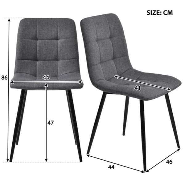 Matbord - MUVOE - 117 cm - 4 stolar - Mörkgrå - Rektangulär
