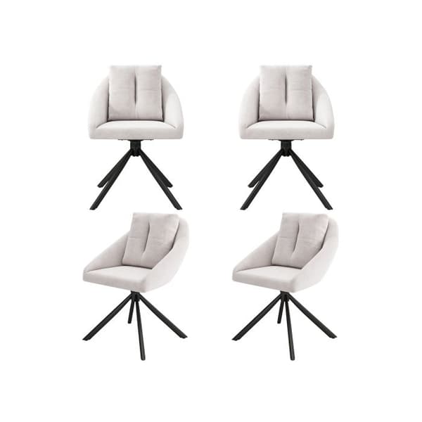 Matstol - MUVOE - Svängbar - Beige - Sammet - Set om 4