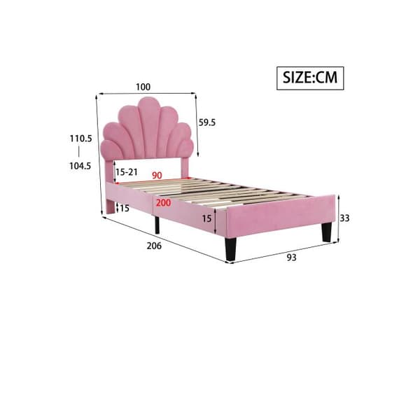 Barneseng - 90 x 200 cm - Blomsterhovedgærde - Robust MDF - Nem montering