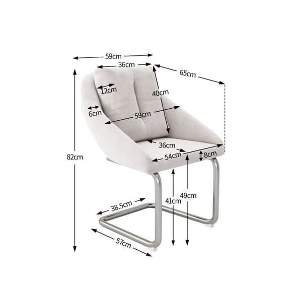Matsalsstol - MUVOE - Sammet - Beige - Ergonomisk - Set om 2