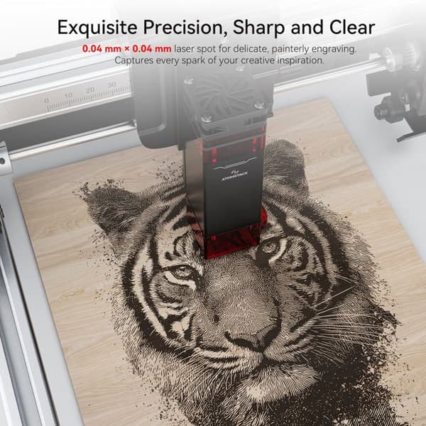 3D-printer Atomstack Swift mini, kompatibel med infrarøde laser-moduler, monobloc design, AI-software
