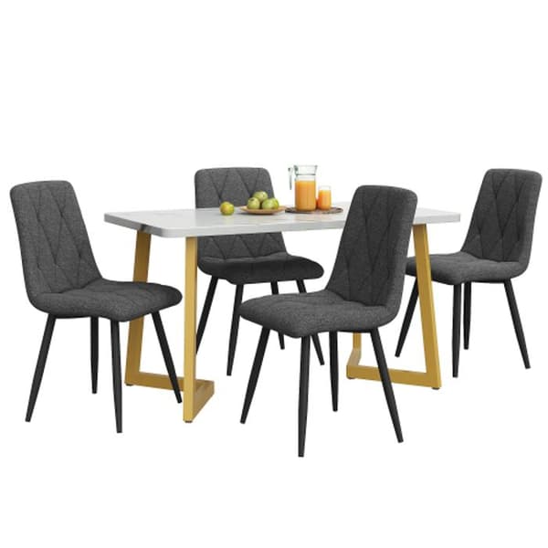 Matsalsset - MUVOE - Bord 117x68 cm - 4 stolar - Grå -Rektangulär