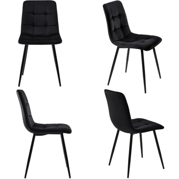 Matbord - MUVOE - Rektangulär - 4 stolar - Svart - Modern