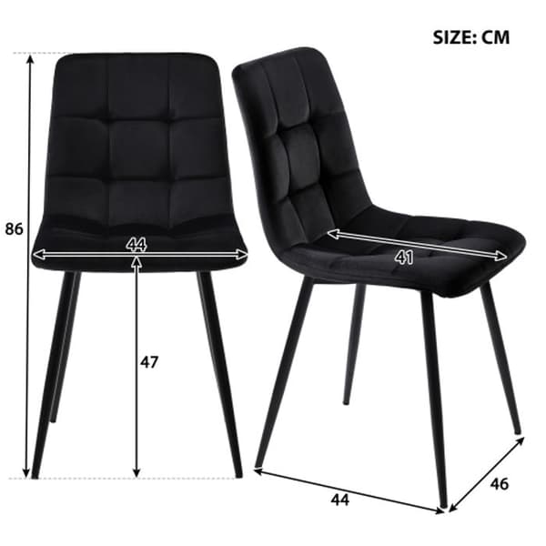 Matbord - MUVOE - Rektangulär - 4 stolar - Svart - Modern
