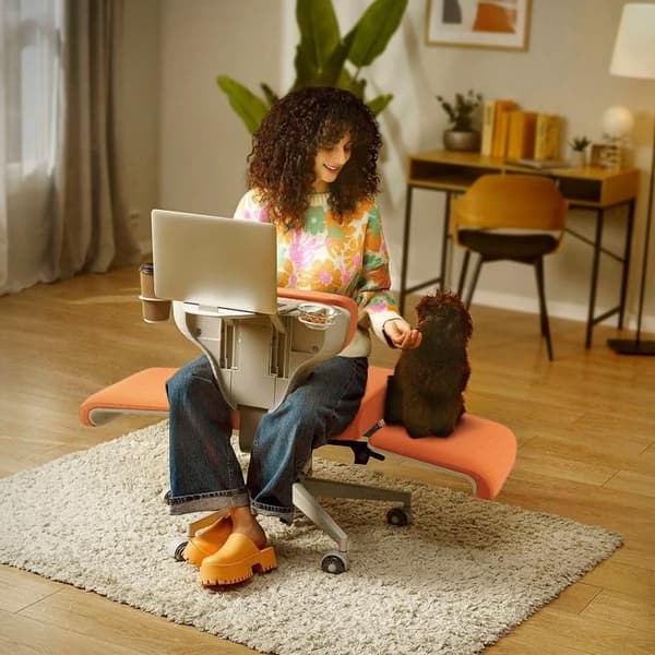Multi-position stol - NEWTRAL - Freedom-X-PRO - Armlæn - Orange - Bredde 46 cm