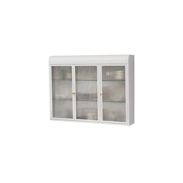 Glasvitrine - MUVOE - 3 døre - Vægmontering - Hvid - Moderne design
