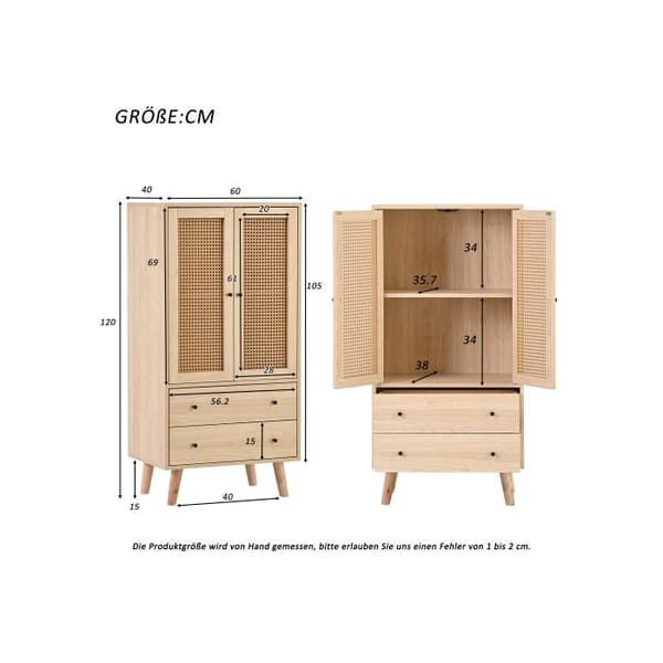 Buffé - MUVOE - Matrum - Bredd 60 cm - Självmontering - Beige