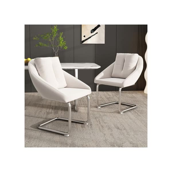 Matsalsstol - MUVOE - Sammet - Beige - Ergonomisk - Set om 2