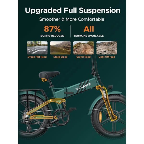 Elcykel - ENGWE - ENGINE PRO 2.0 - Batteri 16Ah 48V - Räckvidd 150 km - Fällbar