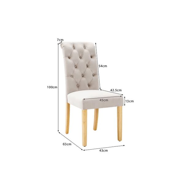 Matstolar - MUVOE - Set om 2 - Beige Sammet - Ekben - Modern design