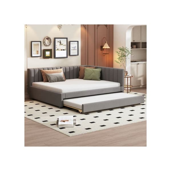 Sofaudvikling - MUVOE - 140x200 - Grå fløjl - Multifunktionelt design - Optimal komfort