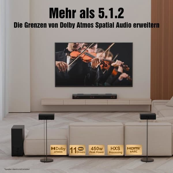 Soundbar - HIWILL - A512 - 5.1.2 Dolby Atmos - HDMI eARC - Bluetooth - Sort