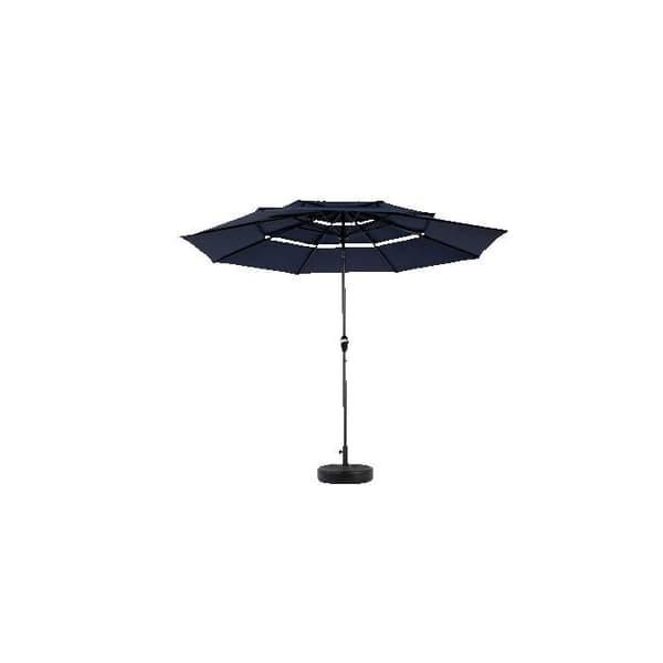 Udendørs parasol - MUVOE - Dobbelt ansigt - Rektangulær 4,5 m - Kranksystem - Marineblå