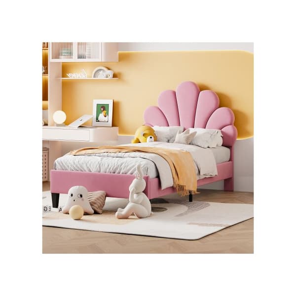Barneseng - 90 x 200 cm - Blomsterhovedgærde - Robust MDF - Nem montering