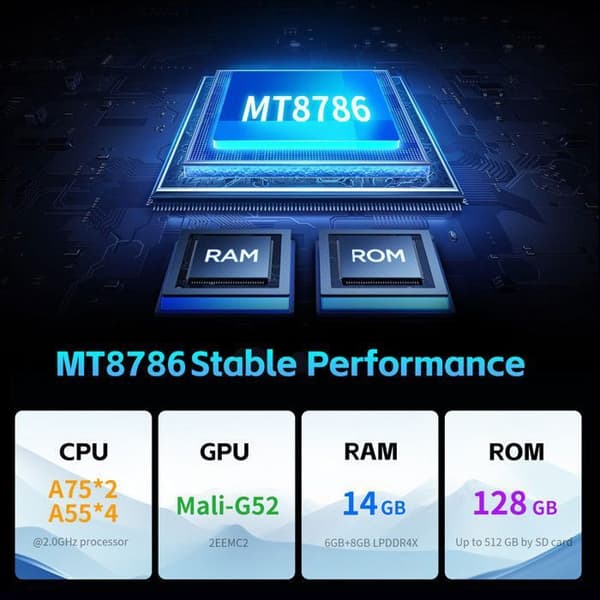 Tabletti - G-TAB - PAD 11 - 10 tuumaa - 6 Gt RAM - 128 Gt tallennustilaa - Android