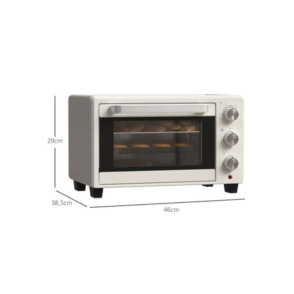 Fire elektrisk - MUVOE - Mini-ovn 21L - 3 tilberedningsmetoder - 1400W - Temperatur 100-230°C