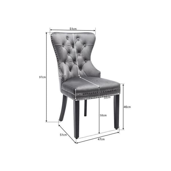 Matstolar - MUVOE - Set om 4 - Ekben - Grått tyg - Elegant design