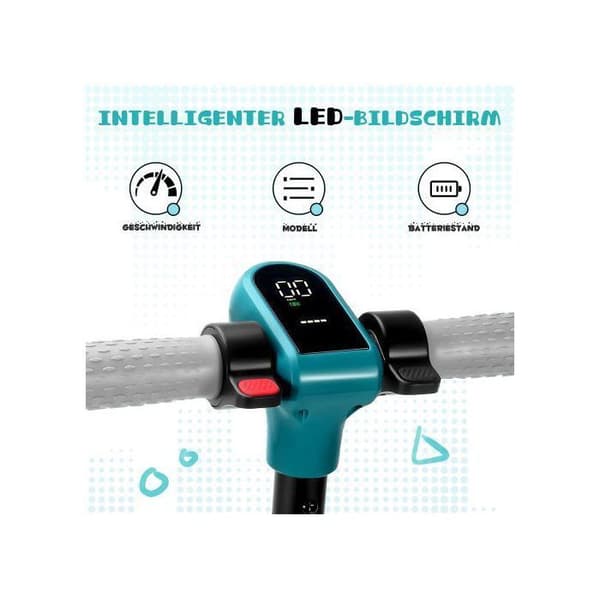 Sparkcykel - LEAWIN - Räckvidd 5-8 KM - Max 14KM/H - Bluetooth - Elektronisk broms - Grön