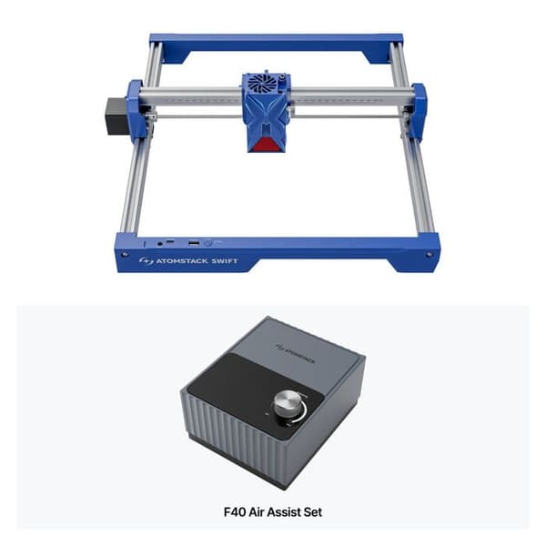 3D-printer Atomstack Swift, 300 x 300 mm, automatisk genkendelse af dele, 7 W strømforsyning