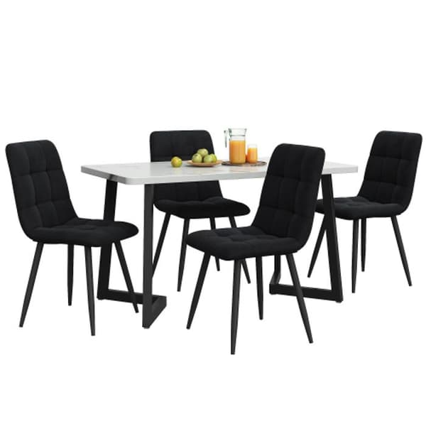 Matbord - MUVOE - Rektangulär - 4 stolar - Svart - Modern