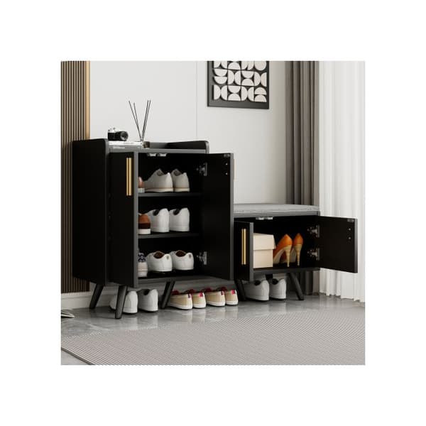 Skoopbevaring - MUVOE - Moderne - 4 døre - Massivt træ - Sort