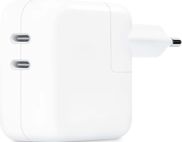 Apple 35W Dual USB-C strömadapter – Vit