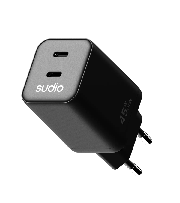 Sudio P2 GAN USB-C Strömadapter 45W- Svart