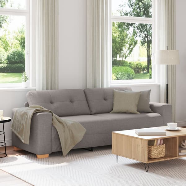 3-Sits soffa Taupe 220 cm tyg