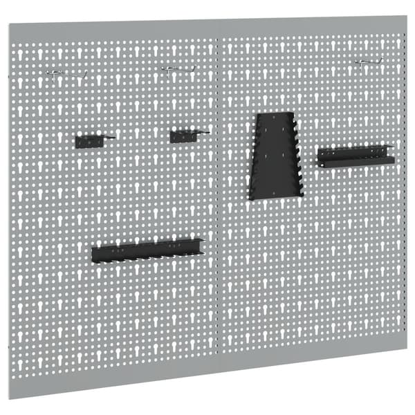 Verktygsväggpanel 2 pcs Grå 100 x 1 x 80 cm