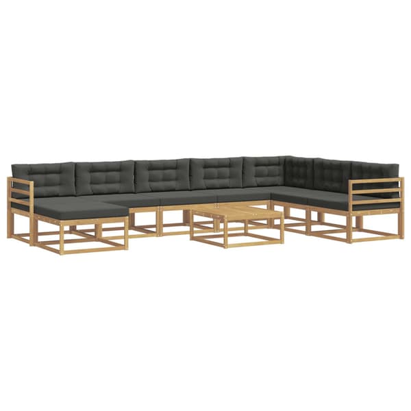 Utomhussoffset 9 pcs Vit och antracit