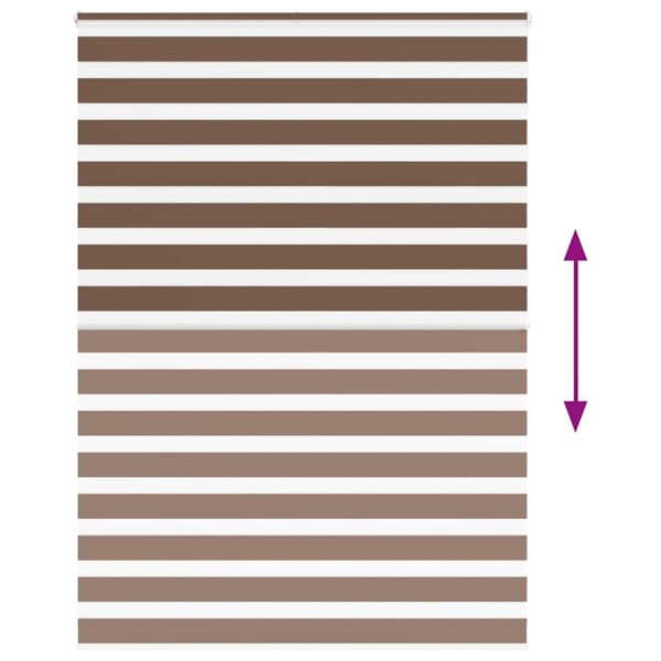 Rullgardin zebra brun 155x200 cm tyg bredd 150,9 cm polyester
