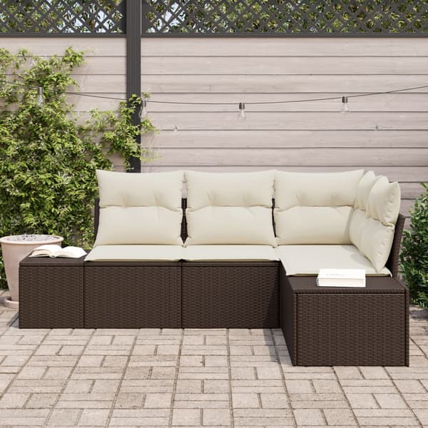 Trädgårdsoffset 4 pcs Brun konstrotting