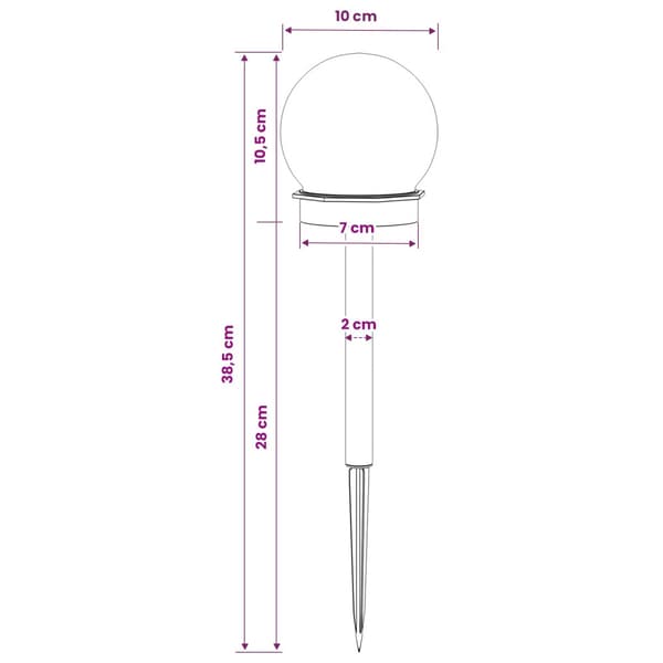 Utomhus solcellslampor med markspik 8 pcs Varmvit 38,5 cm ABS